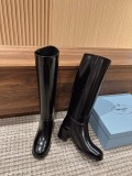 Prada women's full leather thick-soled fashion casual boots knight boots motorcycle boots with original original box