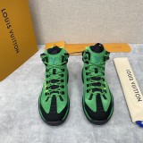 Louis Vuitton Men's Luxury Brand Camouflage High Top Hiking Boots Sneakers With Original Box