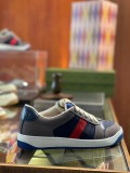 Gucci luxury brand retro classic side stripe webbing sneakers for men and women with original original box