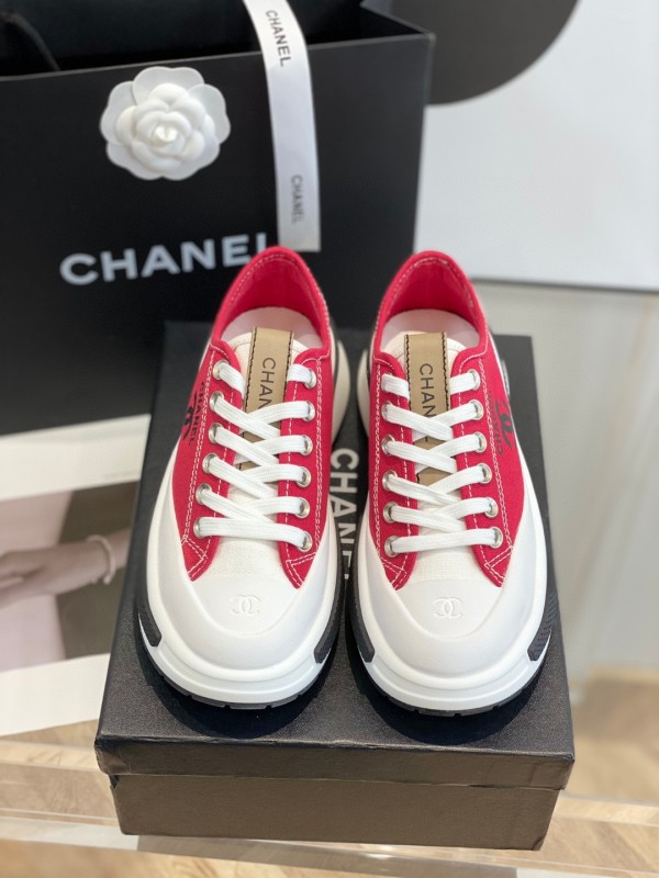 Chanel women's luxury brand early spring new platform canvas shoes with original original box