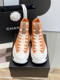 Chanel women's luxury brand early spring new thick-soled high-top canvas shoes with original original box