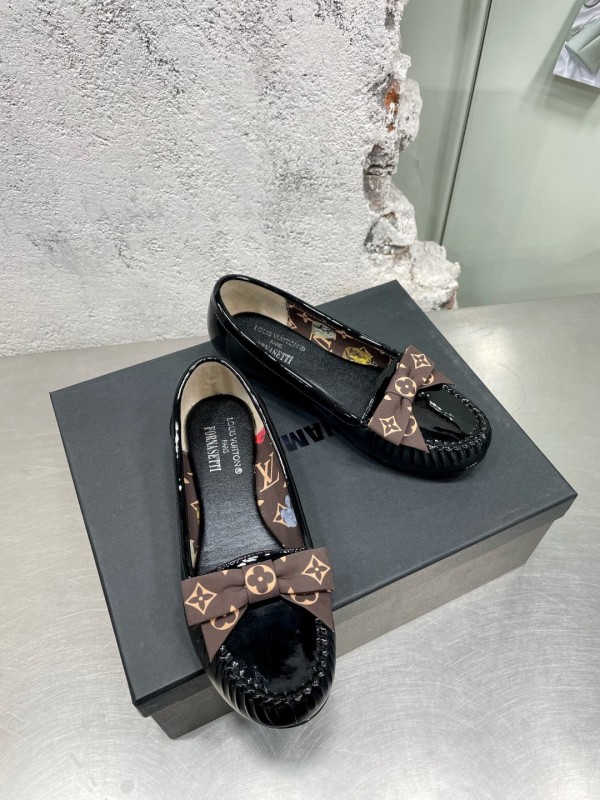 Louis Vuitton Women's Luxury Brand Round Toe Bowknot Shoes with Original Original Box