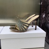 Dior 2023 early spring high-definition new crystal shoes Roman Fengshui diamond women's slippers with original original box