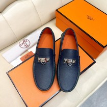 Hermes men's luxury brand latest peas shoes Moccasin shoes with original original box