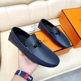 Hermes men's luxury brand latest peas shoes Moccasin shoes with original original box