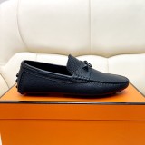 Hermes men's luxury brand latest peas shoes Moccasin shoes with original original box