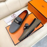 Hermes men's luxury brand latest peas shoes Moccasin shoes with original original box