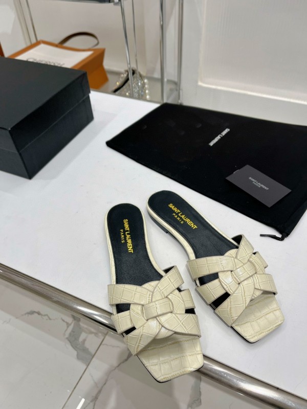 Saint Laurent women's luxury designer slippers with original original box