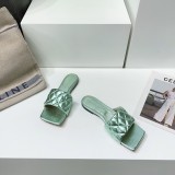 Bottega Veneta 2023 spring and summer new metal leather flat bottom Muller slippers with original original box