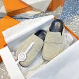 Hermes men's and women's 2023 new luxury brand all-match half slippers with original original box