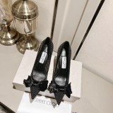 Jimmy Choo spring and summer new luxury brand bow mesh diamond shoes with original original box