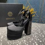 Versace women's luxury brand new style with rhinestone hate sky high waterproof platform sandals with original original box