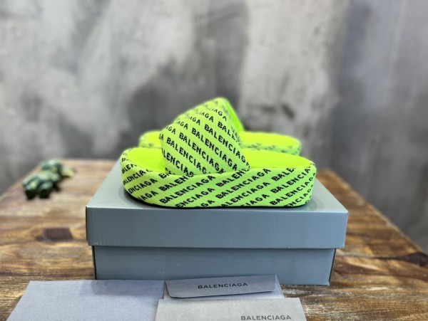 Balenciaga couple models spring and summer muffin platform knitted alphabet fashion slippers with original original box