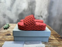 Balenciaga couple models spring and summer muffin platform knitted alphabet fashion slippers with original original box