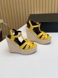 Saint Laurent Women's Luxury Brand Rope Wedge Sandals With Original Box