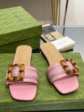 Gucci 2023 summer new all-match flat bamboo buckle slippers with original original boxBox