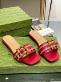 Gucci 2023 summer new all-match flat bamboo buckle slippers with original original boxBox