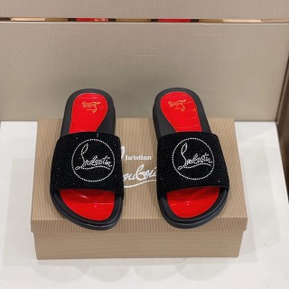 Christian Louboutin men's luxury brand latest platform rivet slippers with original original box