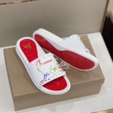 Christian Louboutin men's luxury brand latest platform rivet slippers with original original box