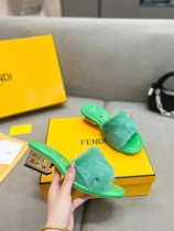 Fendi New Ladies Luxury Brand Mink Fur Slippers with Original Original Box