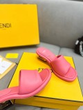 Fendi new women's luxury brand cowhide leather outsole slippers with original original box