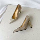 Saint Laurent 23 luxury brand spring and summer full diamond high heels with original original box