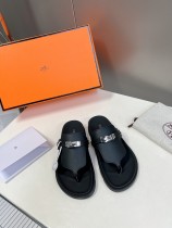 Hermes spring and summer luxury brand classic couple models second uncle slippers old man slippers with original original box