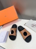 Hermes spring and summer luxury brand classic couple models second uncle slippers old man slippers with original original box