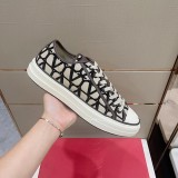 Valentino Men's Luxury Brand Printed Canvas Low Top Casual Sneakers With Original Box