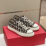 Valentino Men's Luxury Brand Printed Canvas Low Top Casual Sneakers With Original Box