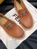 Fendi high-end men's luxury brand dress shoes casual leather shoes loafers with original original box