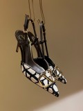 Valentino rhinestone pointed heels fashion shoes sandals with original box