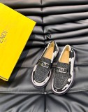 Fendi high-end men's luxury brand dress shoes casual leather shoes loafers with original original box