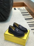 Fendi high-end men's luxury brand dress shoes casual leather shoes loafers with original original box