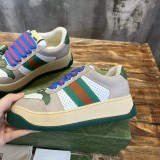 Gucci men's and women's luxury brand top fat pier bread shoes small dirty shoes double G casual sports shoes with original original box