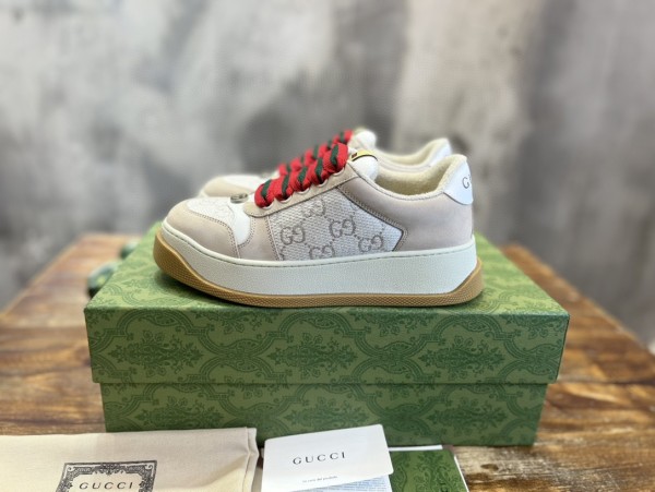 Gucci men's and women's luxury brand top fat pier bread shoes small dirty shoes double G casual sports shoes with original original box