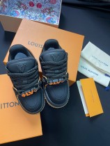 Louis Vuitton men's and women's luxury brand decorative buckle sneakers sneakers with original original box