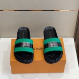 Louis Vuitton men's luxury brand mosaic leather slippers with original box