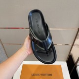 Louis Vuitton men's luxury brand mosaic leather slippers with original box