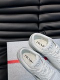 Prada Men's Luxury Brand New Air Cushion Leather Classic Casual Sneakers With Original Original Box