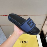 Fendi Men's Luxury Brand Beach Colorblock Rubber Slippers with Original Box