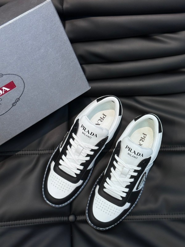 Prada Men's Luxury Brand New Air Cushion Leather Classic Casual Sneakers With Original Original Box