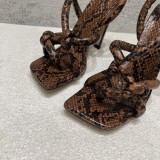 Bottega Veneta women's luxury brand latest snakeskin woven high-heeled sandals with original box