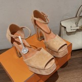 Hermès new style hate sky high fashion all-match transparent heel sandals with original box