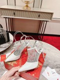 Christian Louboutin women's luxury brand new shallow fishnet high-heeled sandals with original box