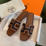 Hermes Ladies Luxury Brand New Macaron Slippers with Original Original Box