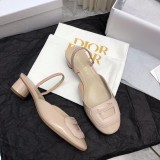 Dior women's luxury brand 2023 early spring new small round toe sandals hollow word with sandals with original original box