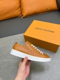 Louis Vuitton men's new luxury brand stone pattern leather casual sneakers with original original box