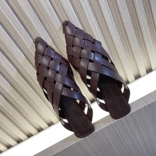 Bottega Veneta women's luxury brand 2023 summer braided hollow fashion all-match half-slip sandals with original box