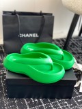 Chanel women's luxury brand classic fashion spring and summer explosive style muffin flip-flops with original original box